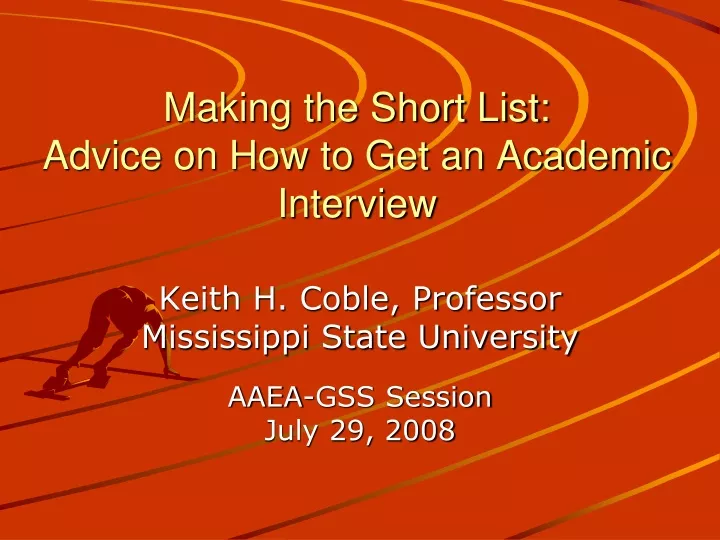 making the short list advice on how to get an academic interview