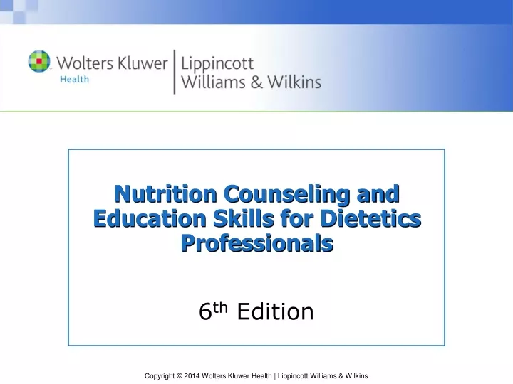 nutrition counseling and education skills for dietetics professionals