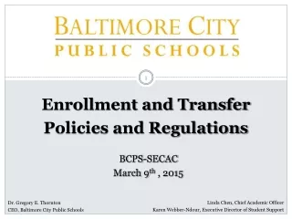 BCPS-SECAC March 9 th  , 2015