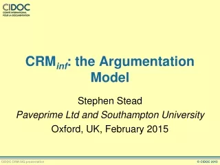 CRM inf : the Argumentation Model