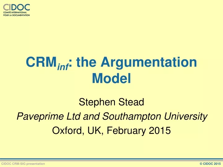 crm inf the argumentation model