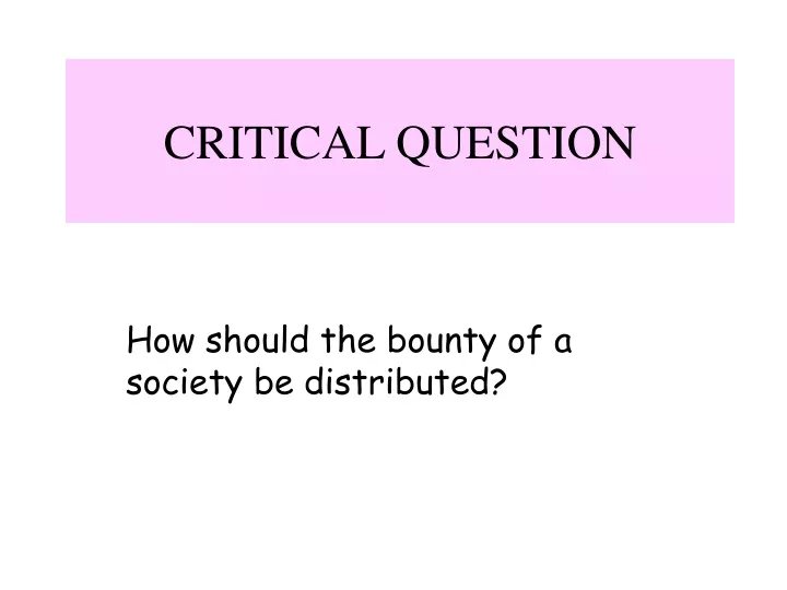 critical question