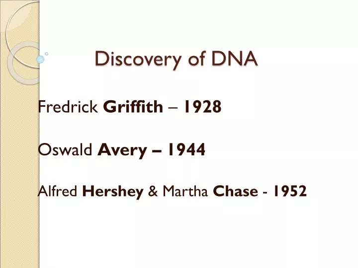 discovery of dna