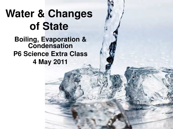 water changes of state