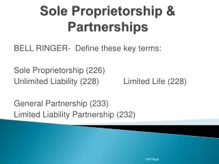 Sole  Proprietorship &amp; Partnerships