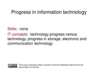 Progress in information technology
