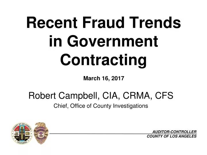 recent fraud trends in government contracting