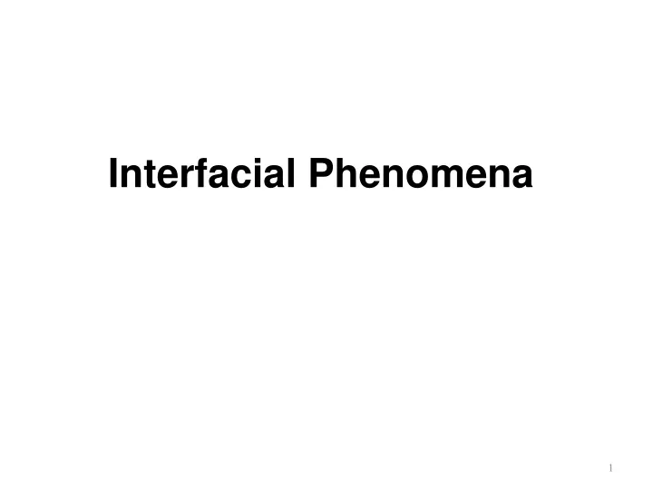 interfacial phenomena