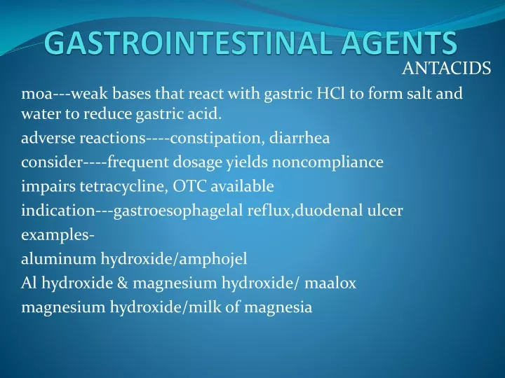 gastrointestinal agents