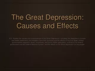 The Great Depression: Causes and Effects
