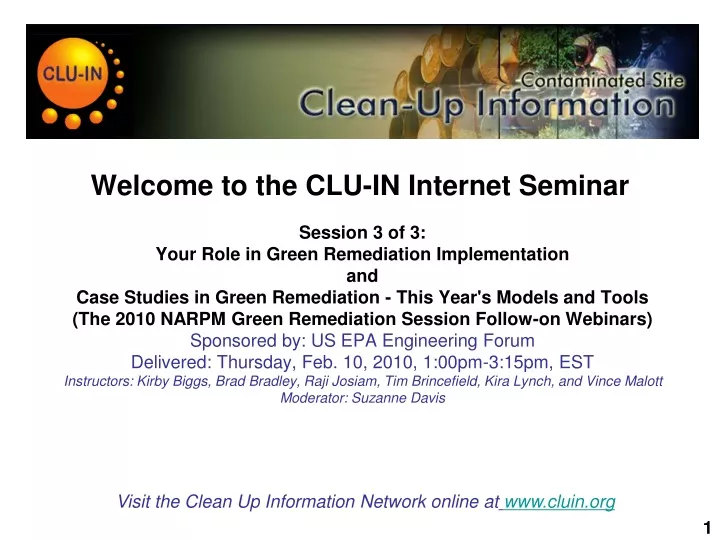 welcome to the clu in internet seminar