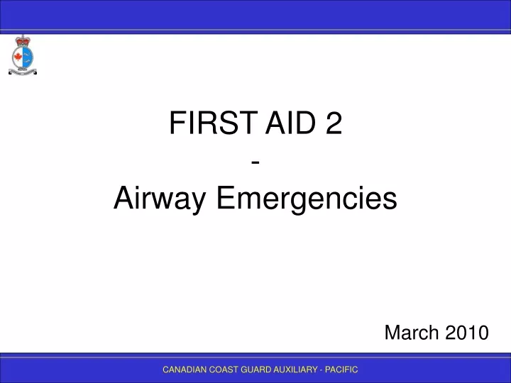 first aid 2 airway emergencies