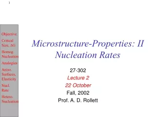 Microstructure-Properties: II Nucleation Rates