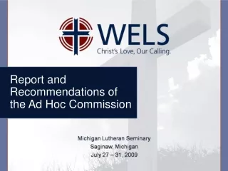 Report and Recommendations of  the Ad Hoc Commission