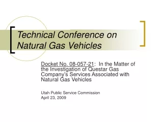 Technical Conference on Natural Gas Vehicles