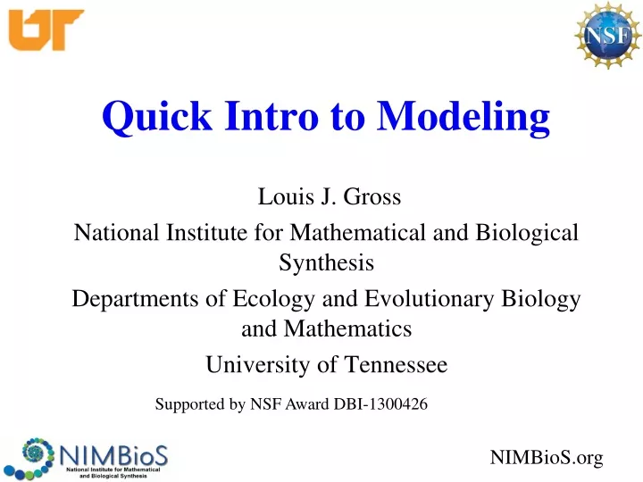 quick intro to modeling