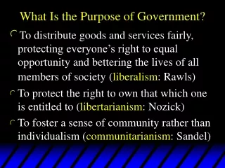 What Is the Purpose of Government?