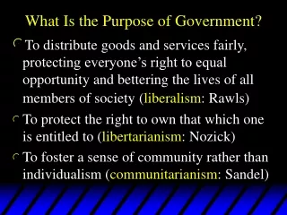 what is the purpose of government