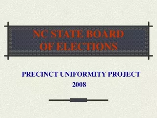 NC STATE BOARD  OF ELECTIONS
