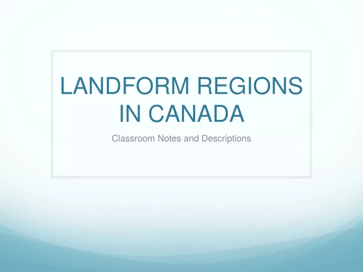 landform regions in canada