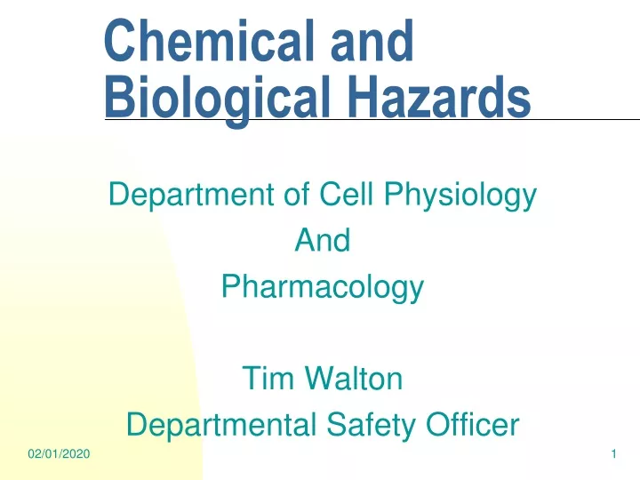 chemical and biological hazards