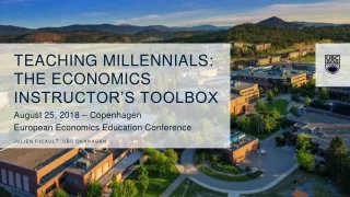Teaching Millennials: The Economics Instructor’s Toolbox
