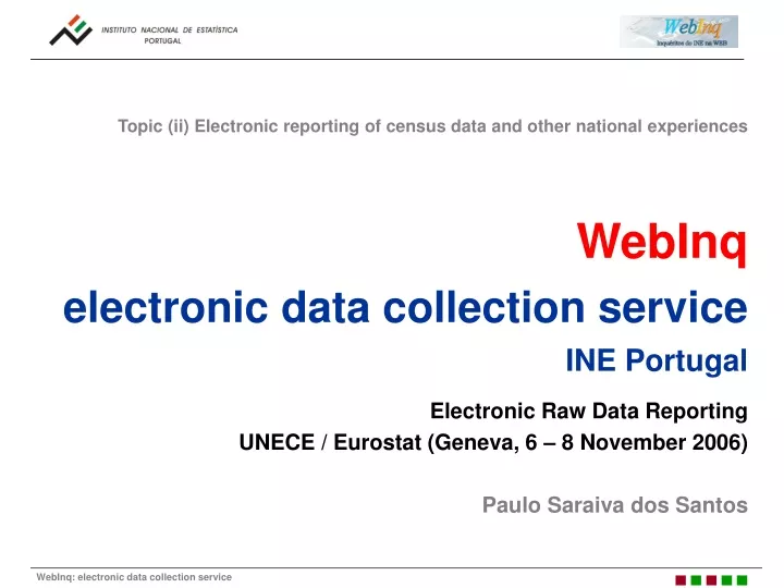 topic ii electronic reporting of census data