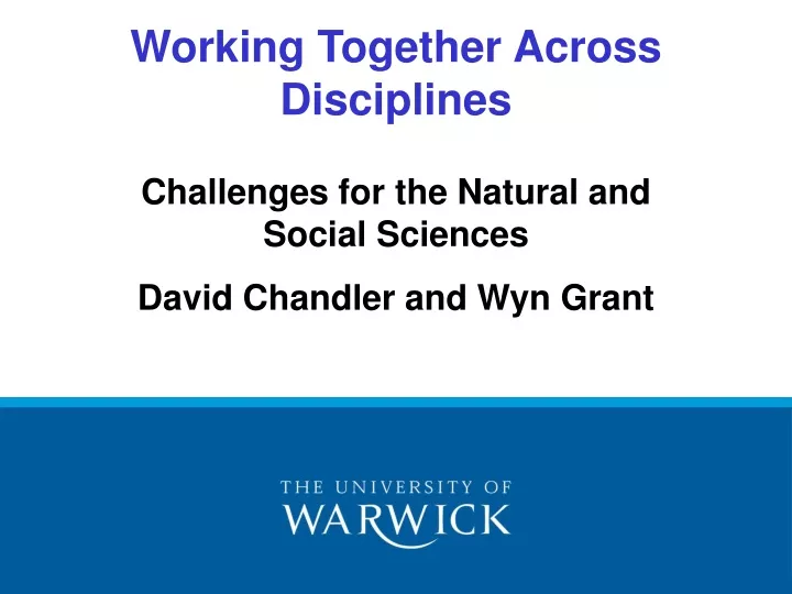 working together across disciplines