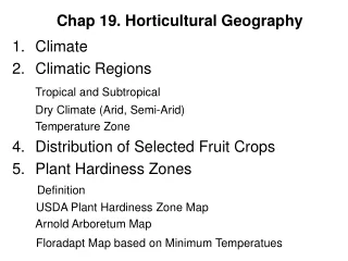 Chap 19. Horticultural Geography