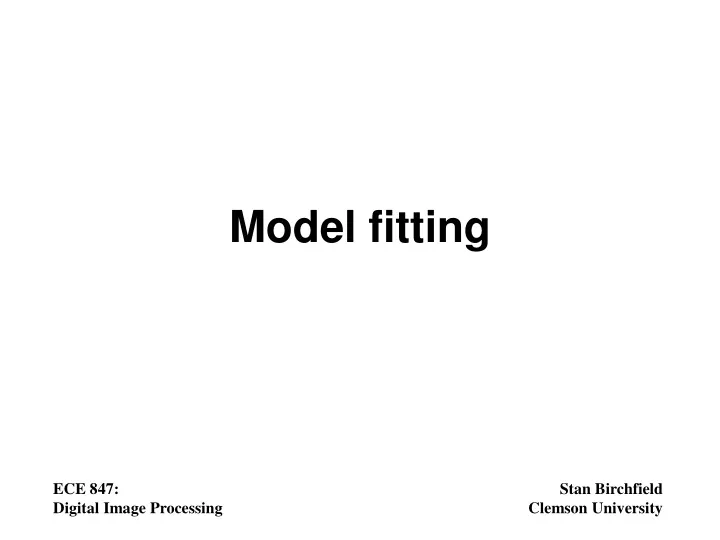 model fitting