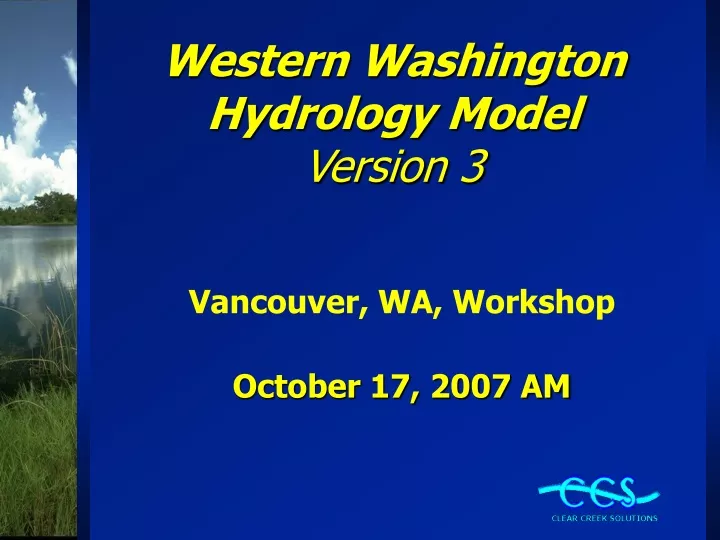 western washington hydrology model version 3
