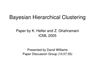 Bayesian Hierarchical Clustering