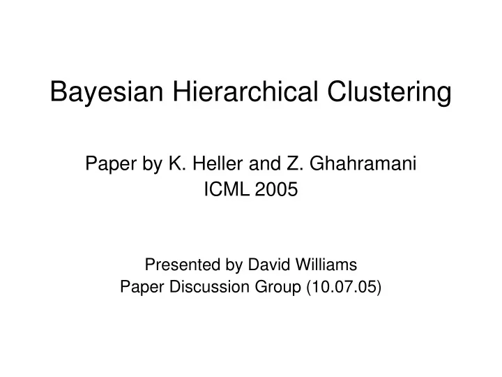 bayesian hierarchical clustering