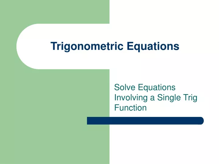 trigonometric equations