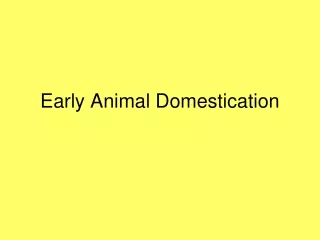Early Animal Domestication