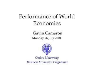 Performance of World Economies