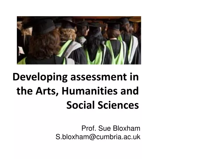 developing assessment in the arts humanities and social sciences