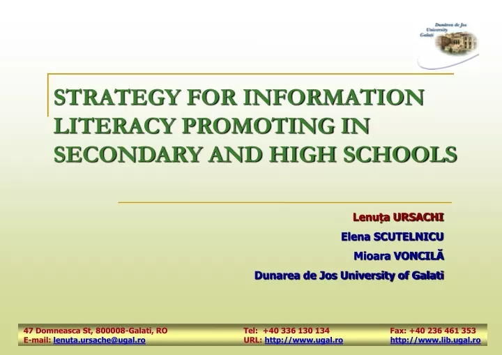strategy for information literacy promoting