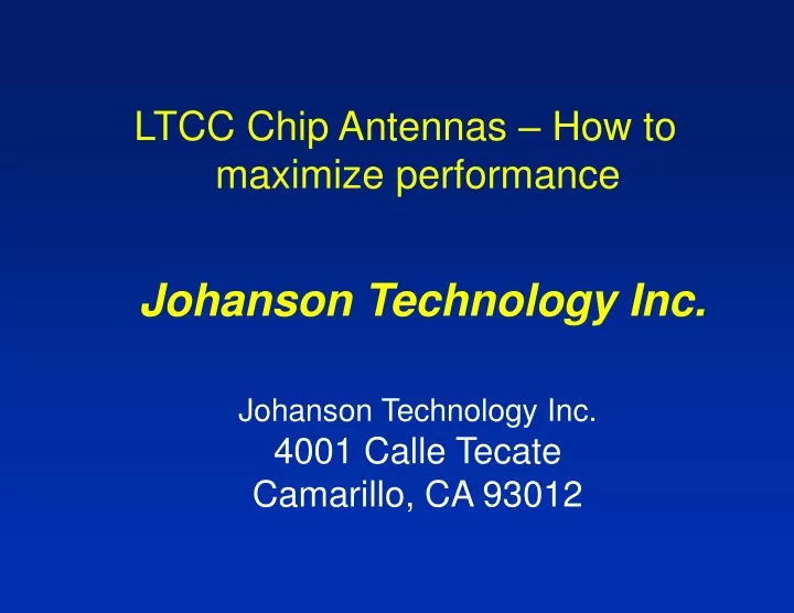 ltcc chip antennas how to maximize performance