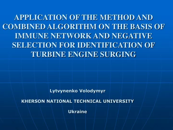 lytvynenko volodymyr k herson national technical university ukraine