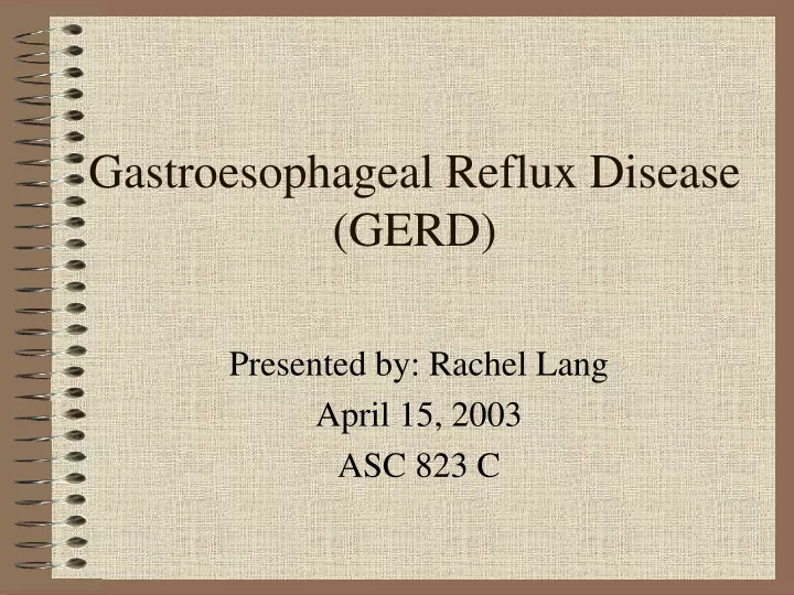 gastroesophageal reflux disease gerd