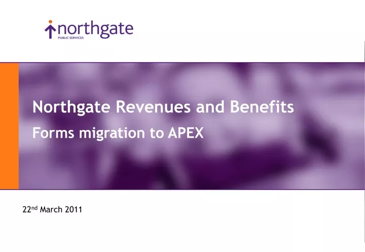 northgate revenues and benefits forms migration