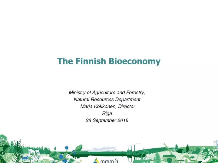 the finnish bioeconomy