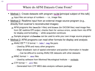 Where do AFNI Datasets Come From?