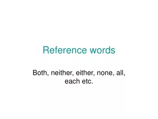 Reference words