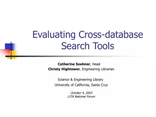 Evaluating Cross-database Search Tools