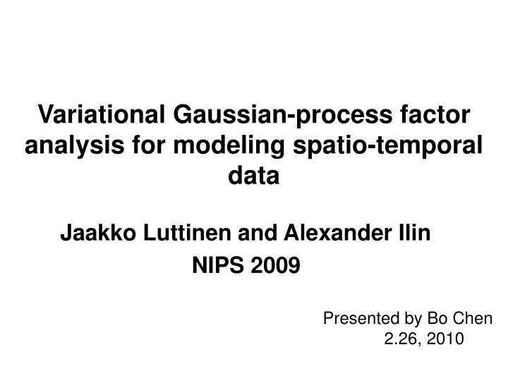 variational gaussian process factor analysis for modeling spatio temporal data