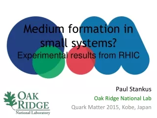 Medium formation in small systems?   Experimental results from RHIC
