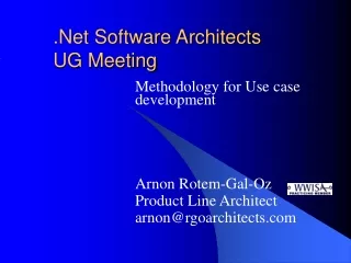 .Net Software Architects   UG Meeting