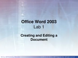 Office Word 2003 Lab 1